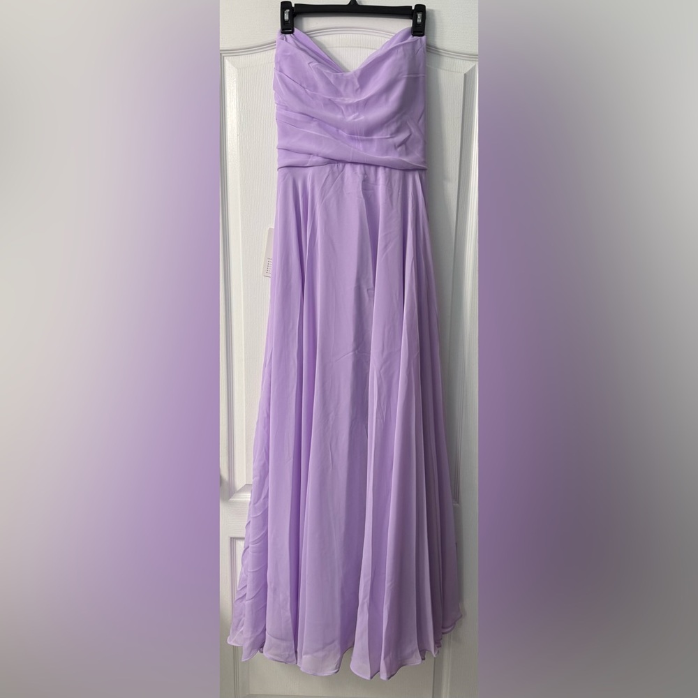 A Line Strapless Chiffon Evening Sweetheart Formal Long Elegant Gown - Picture 5 of 13